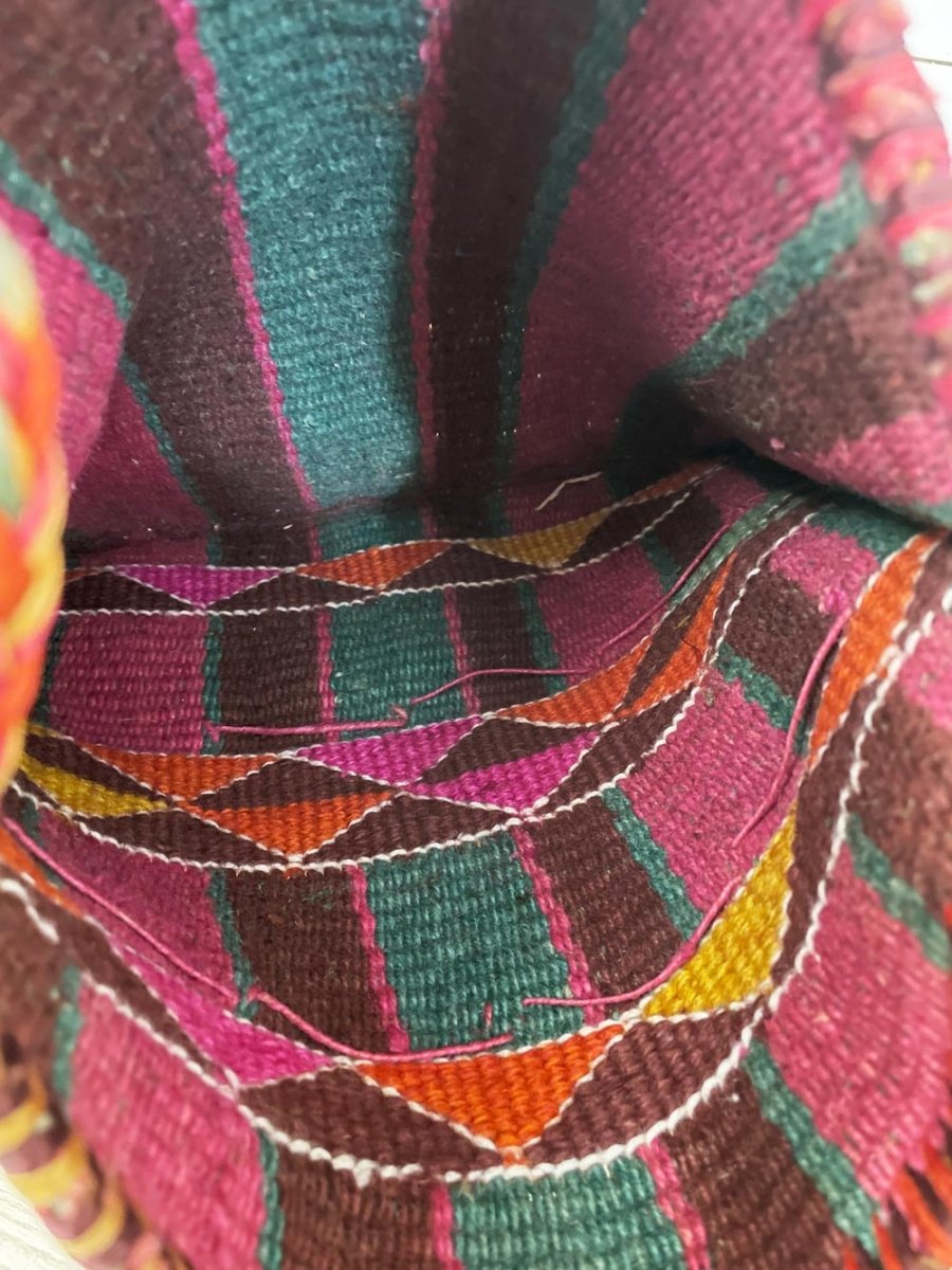 vintage boho woven wool tassel bag - good market thrift store