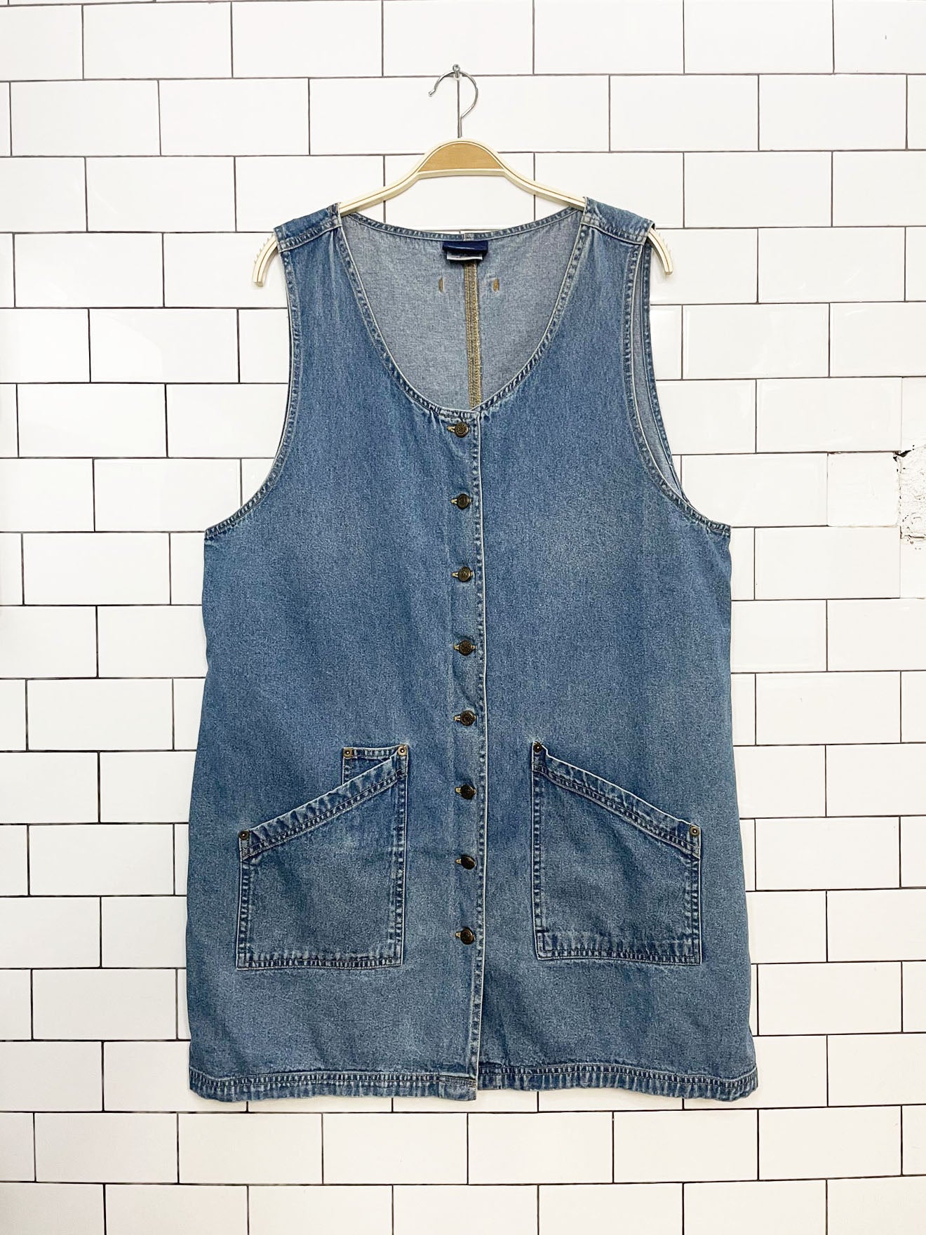 vintage 00s dixie blues denim full botton mini dress