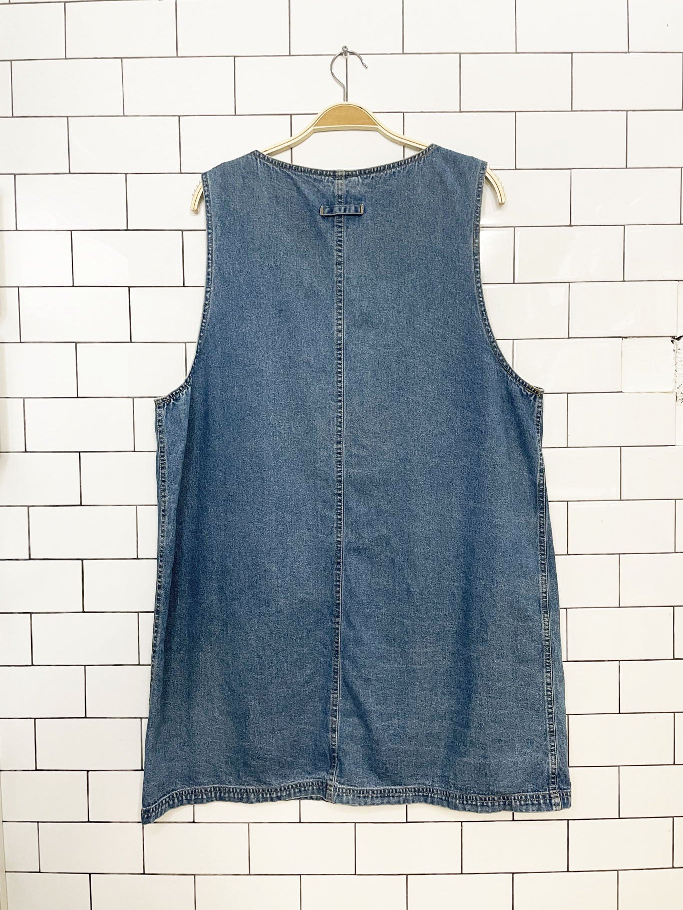 vintage 00s dixie blues denim full botton mini dress