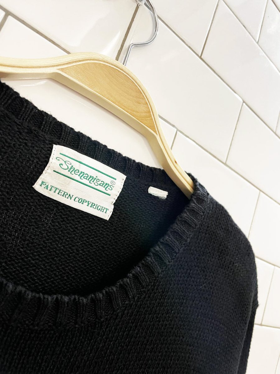 vintage 00s shenanigans sequin butterfly knit sweater - good market thrift store