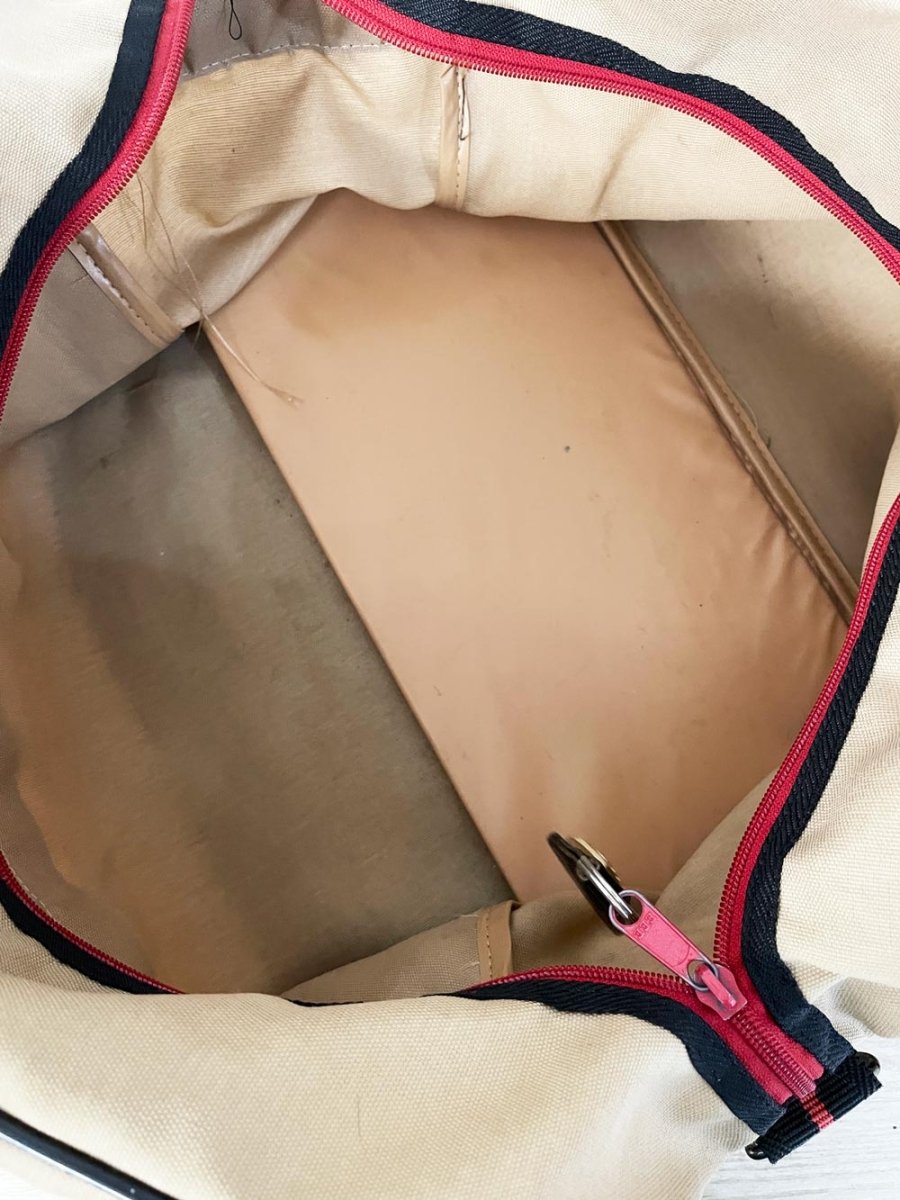 vintage 70s ferrari stripe duffle bag - good market thrift store