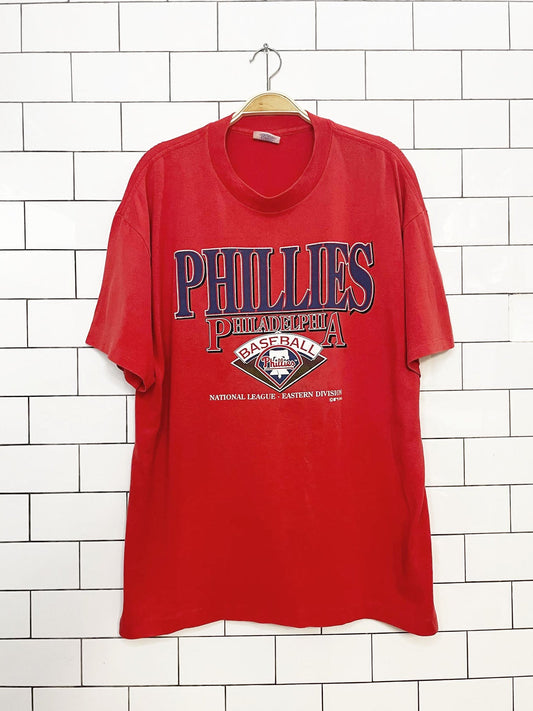 vintage 90s phillies baseball MLB soft single stitch tee | made in usa | trench
