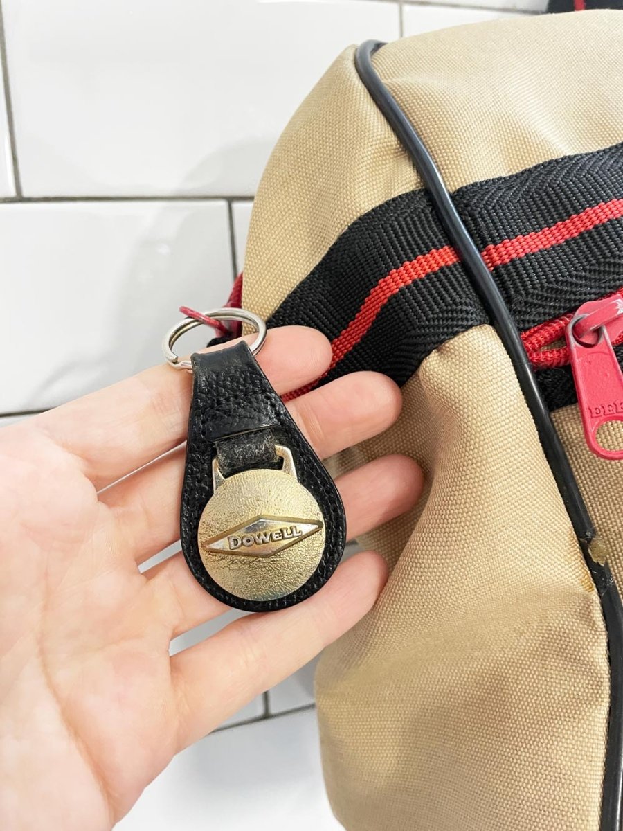 vintage 70s ferrari stripe duffle bag - good market thrift store