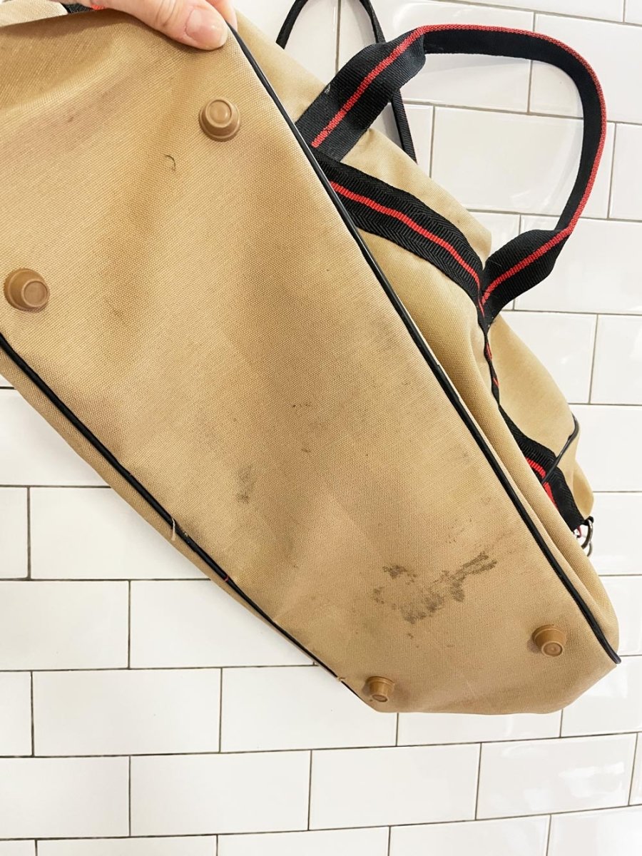 vintage 70s ferrari stripe duffle bag - good market thrift store