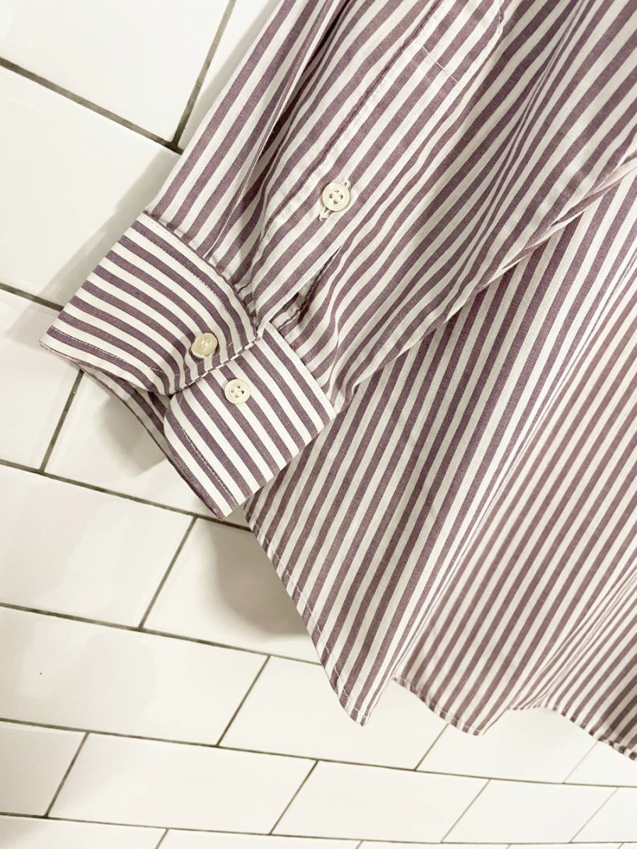 vintage eaton stripe oversized menswear shirt - good market thrift store