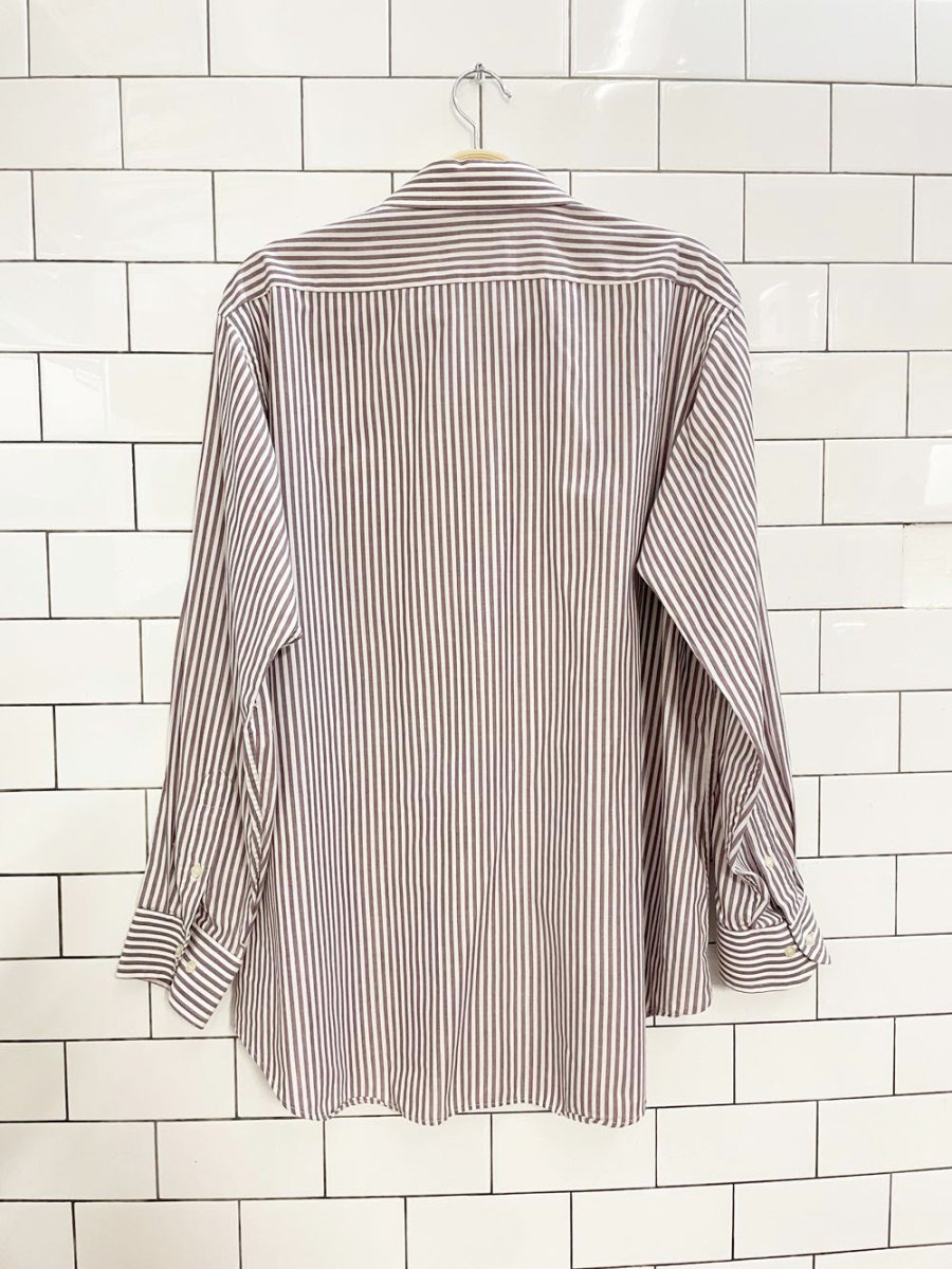 vintage eaton stripe oversized menswear shirt - good market thrift store