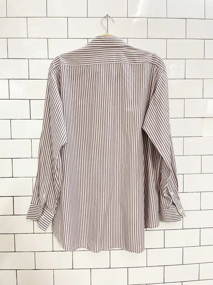 vintage eaton stripe oversized menswear shirt - good market thrift store