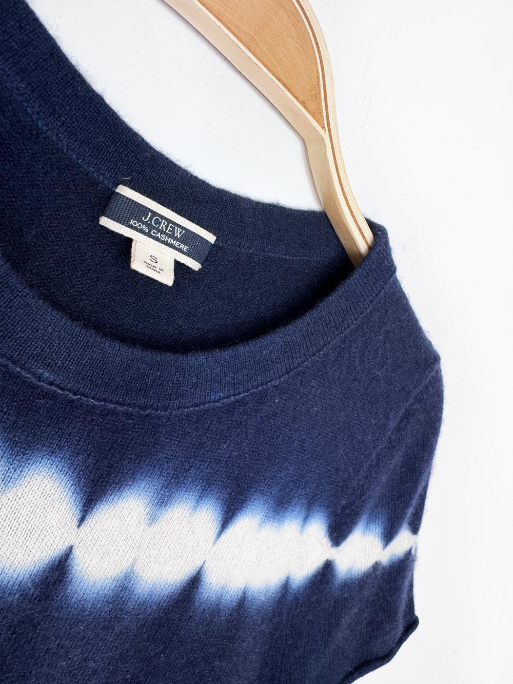 j crew 100% cashmere watercolour tie dye short sleeve knit sweater top
