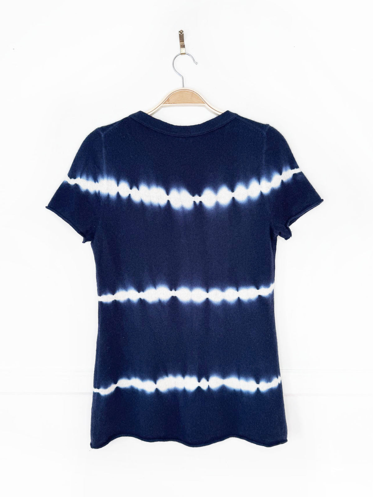 j crew 100% cashmere watercolour tie dye short sleeve knit sweater top