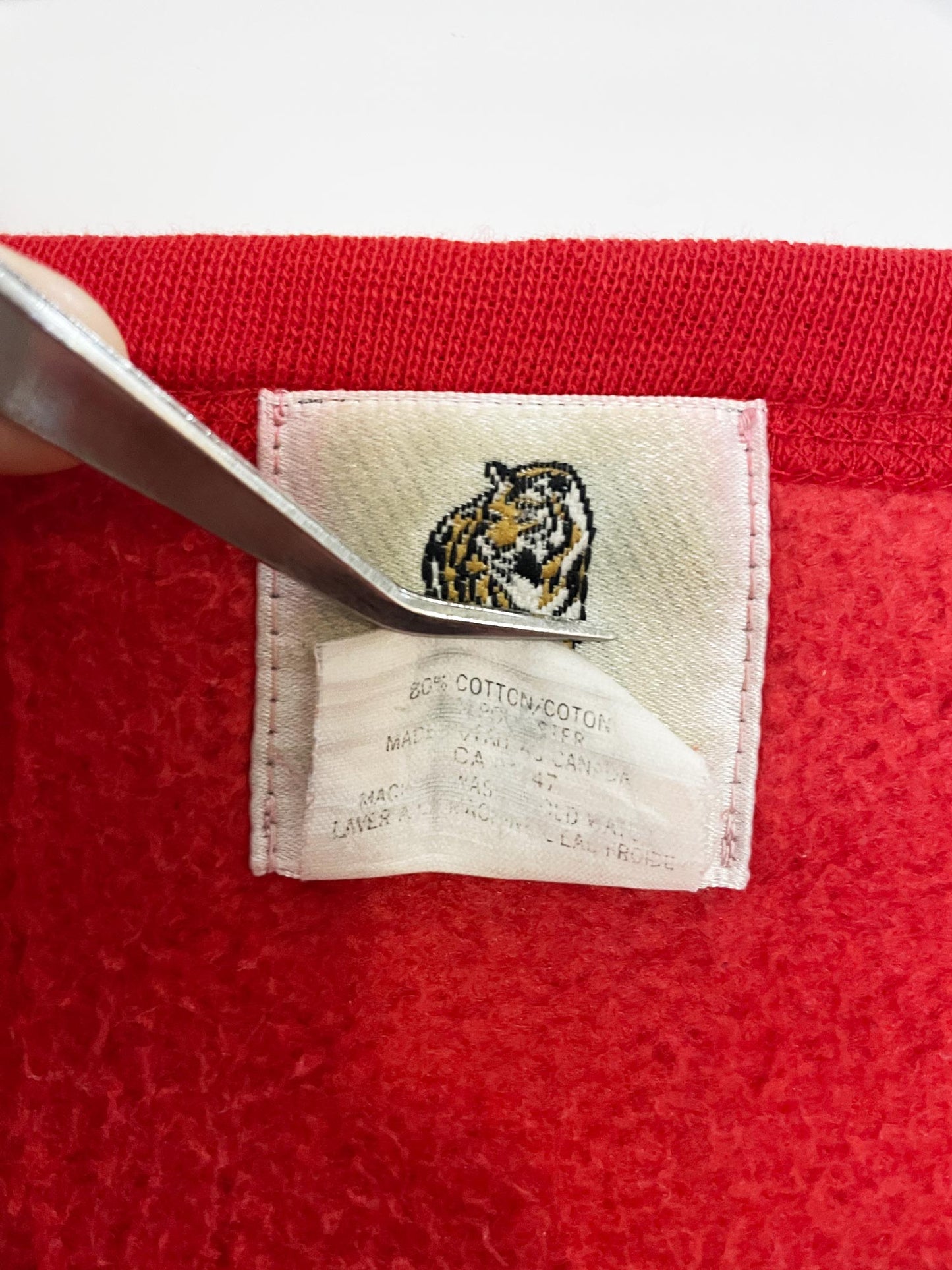 vintage 90s york university crest plush sweatshirt | tiger brand
