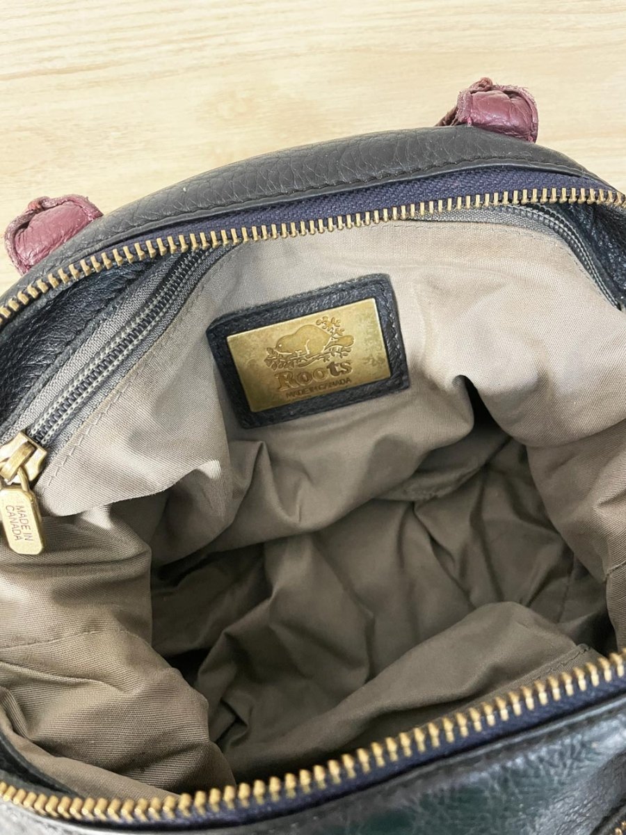 vintage roots top handle leather crossbody bag - good market thrift store