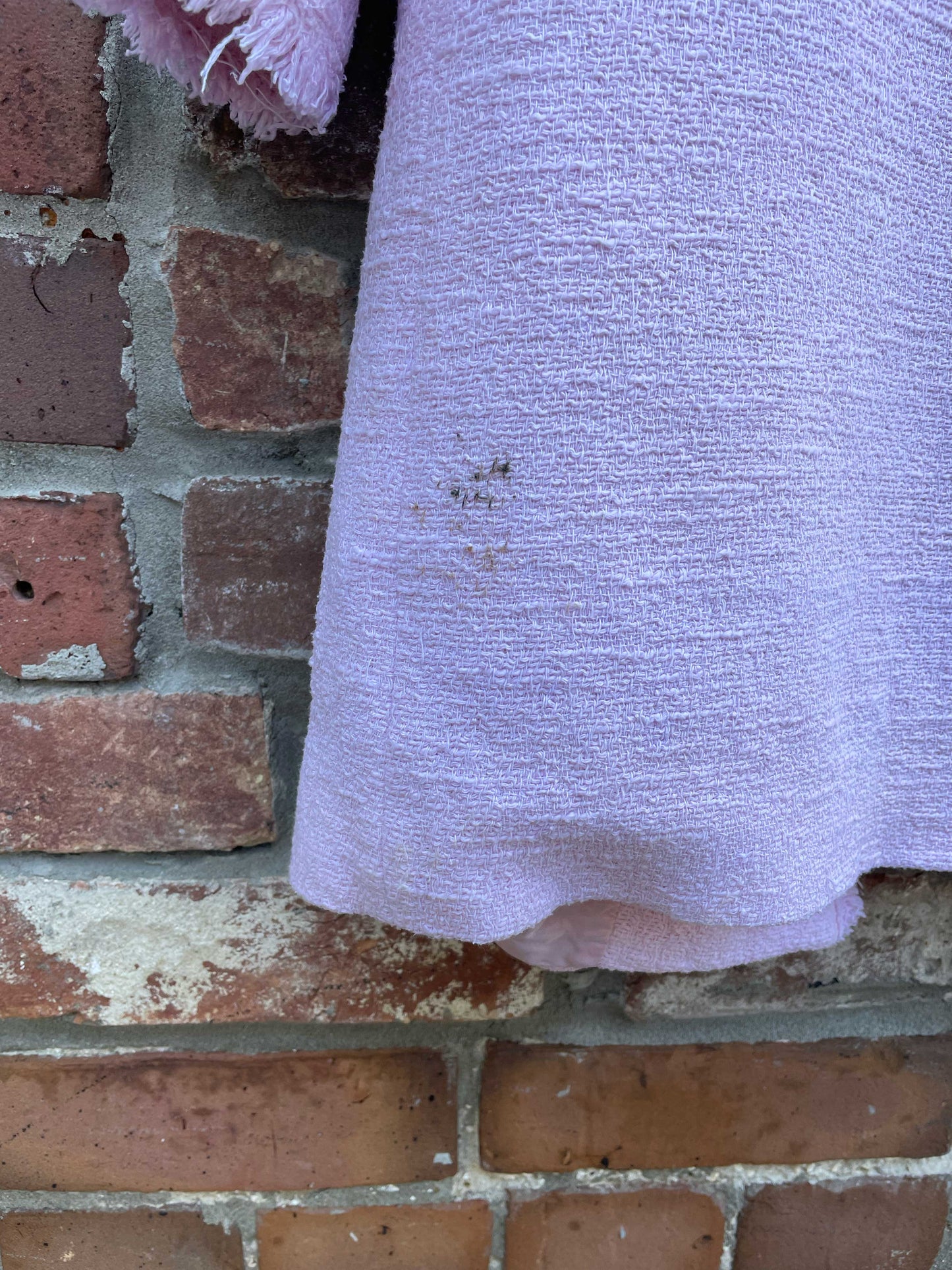 zara pink tweed fringe open jacket