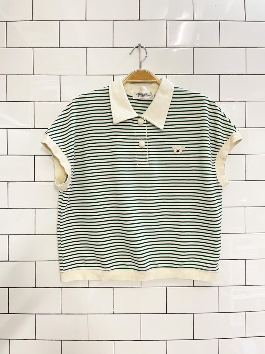 black diamond korea poodle stripe polo - good market thrift store