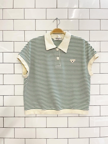 black diamond korea poodle stripe polo - good market thrift store
