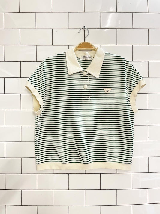 black diamond korea poodle stripe polo - good market thrift store