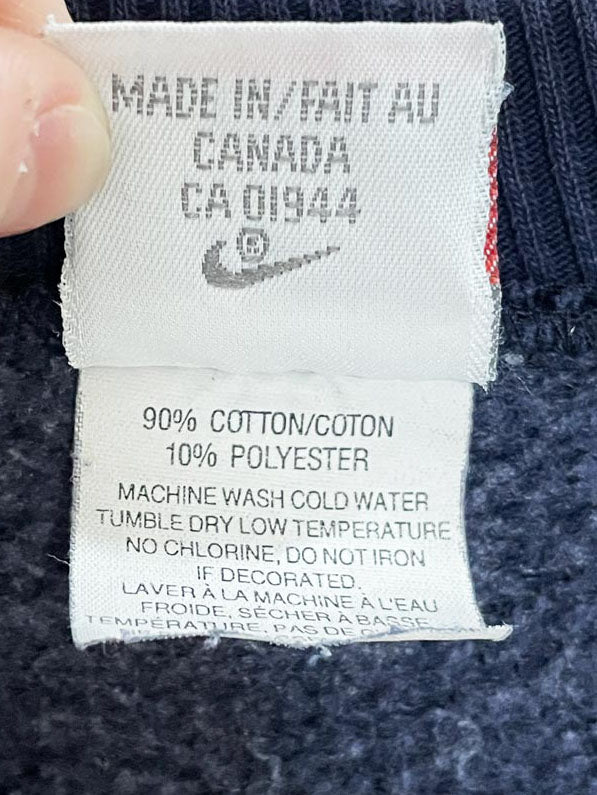vintage 90s nike contrast stitch spell out sweatshirt | made in canada