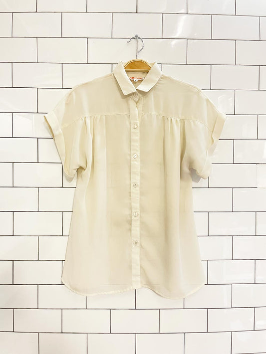 vintage 80s isetan ruched shoulder blouse - good market thrift store