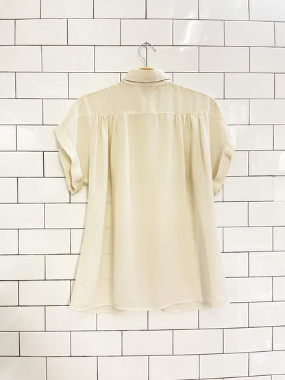 vintage 80s isetan ruched shoulder blouse - good market thrift store