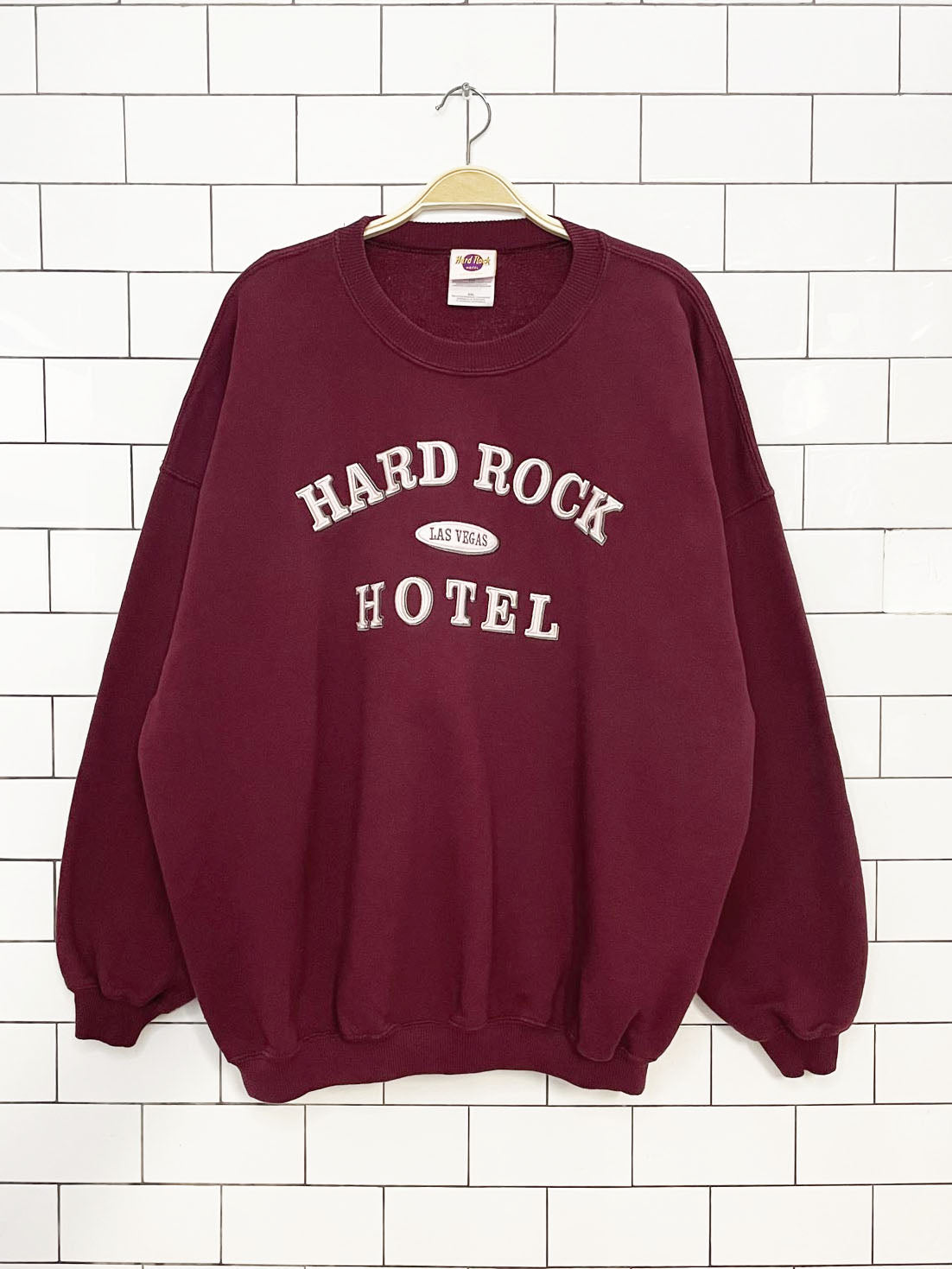 vintage 90s hard rock hotel las vegas embroidered spell out sweatshirt