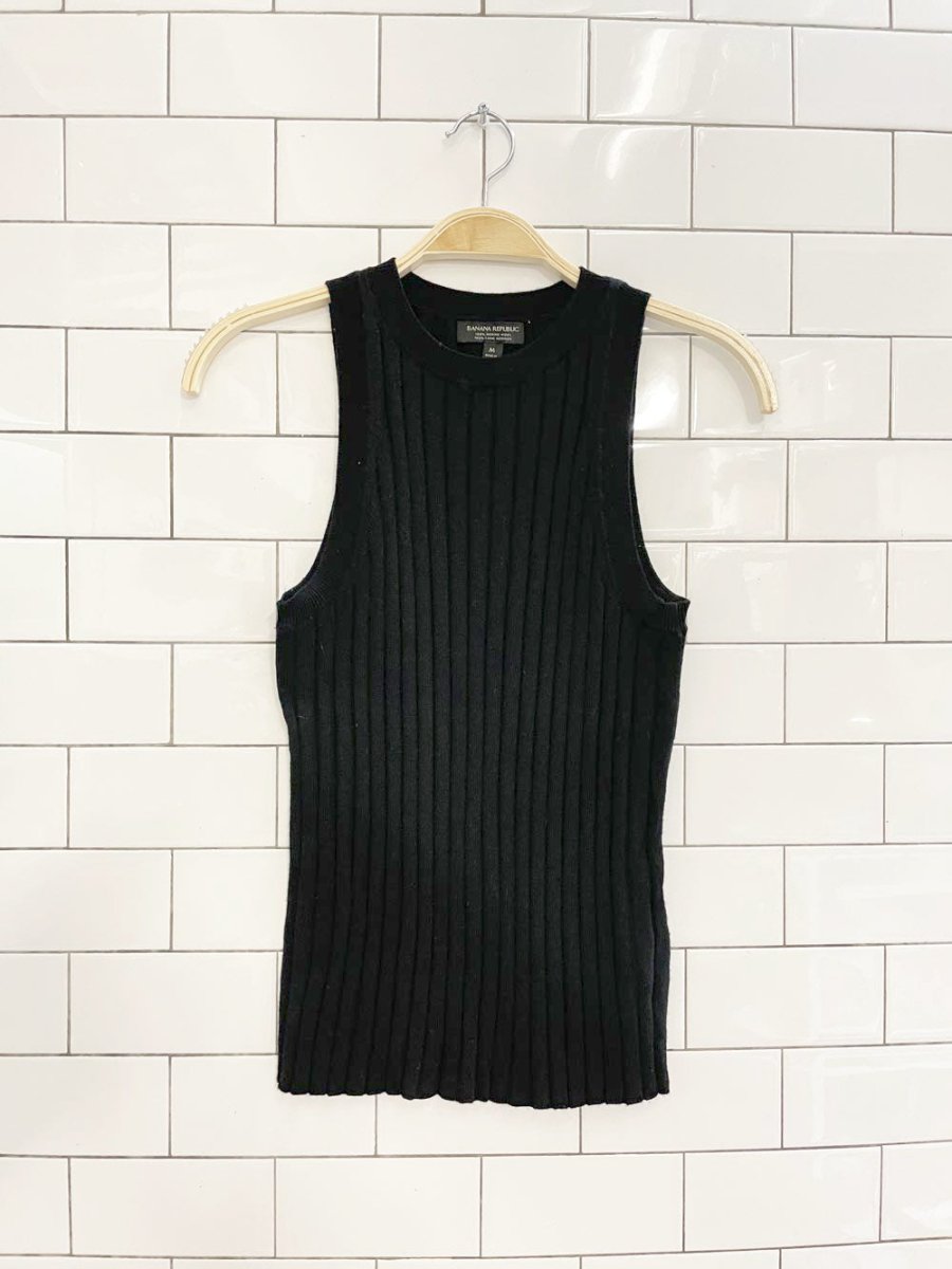 banana republic 100% merino wool chunky rib tank - good market thrift store