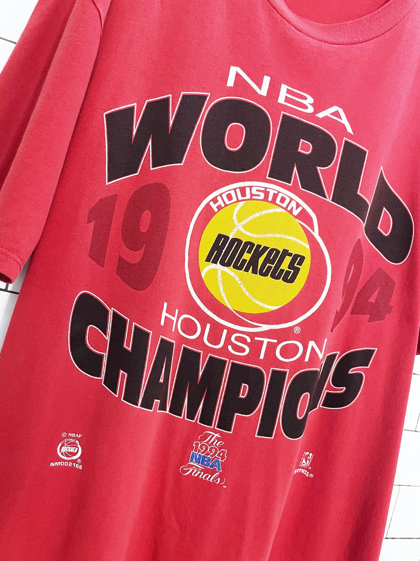 vintage 90s nutmeg houston rockets NBA basketball tee  | made in usa | world champions 1994