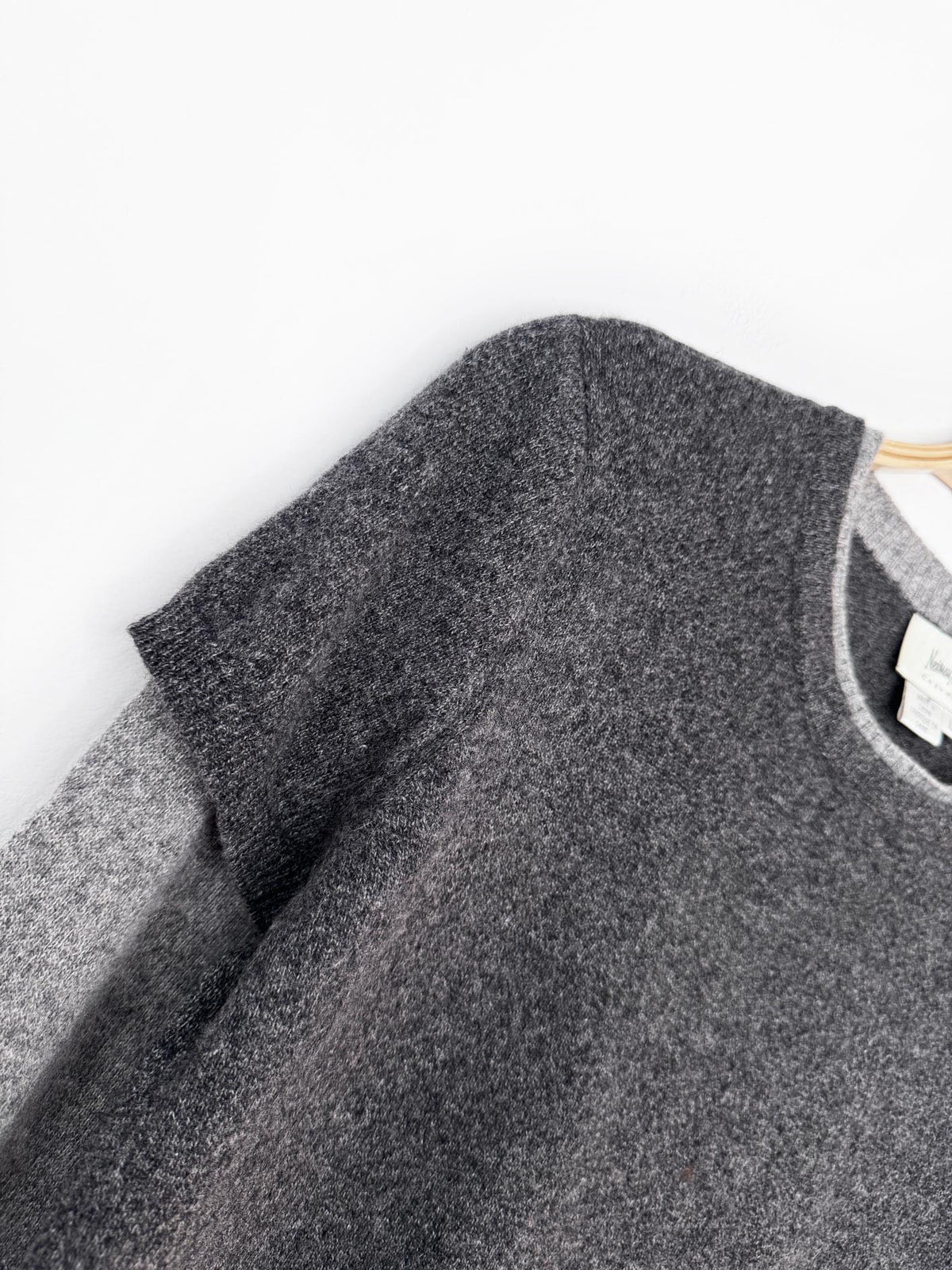 vintage neiman marcus 100% cashmere knit two-tone layered sweater