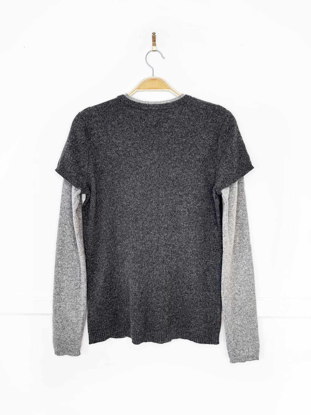 vintage neiman marcus 100% cashmere knit two-tone layered sweater