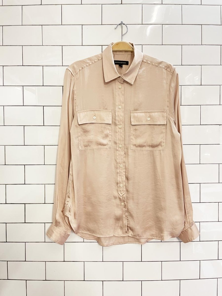 banana republic champane satin blouse - good market thrift store
