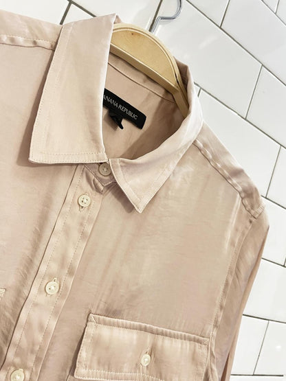 banana republic champane satin blouse - good market thrift store