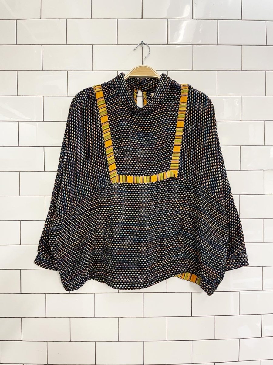 warm pre - fall 2020 col. woven boho pullover | made in USA - good market thrift store