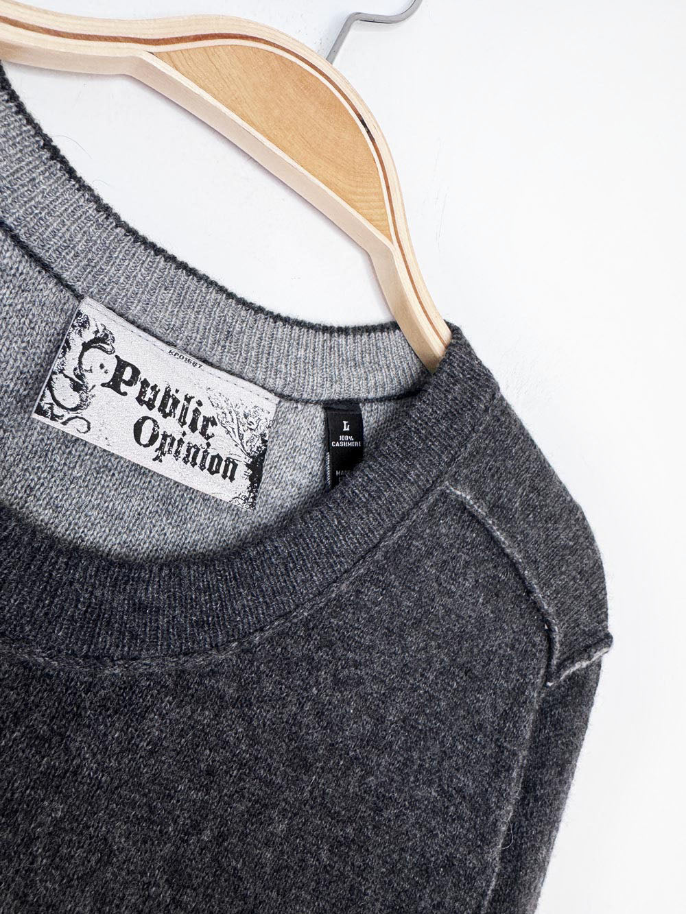 public opinion 100% cashmere knit sweater