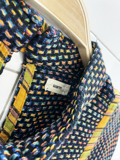 warm pre - fall 2020 col. woven boho pullover | made in USA - good market thrift store