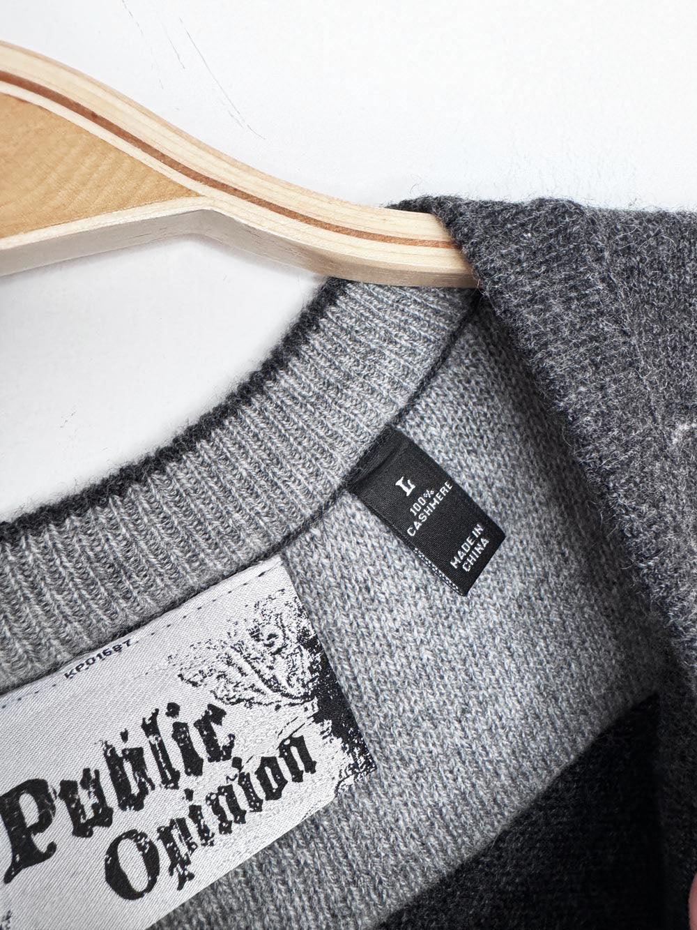 public opinion 100% cashmere knit sweater