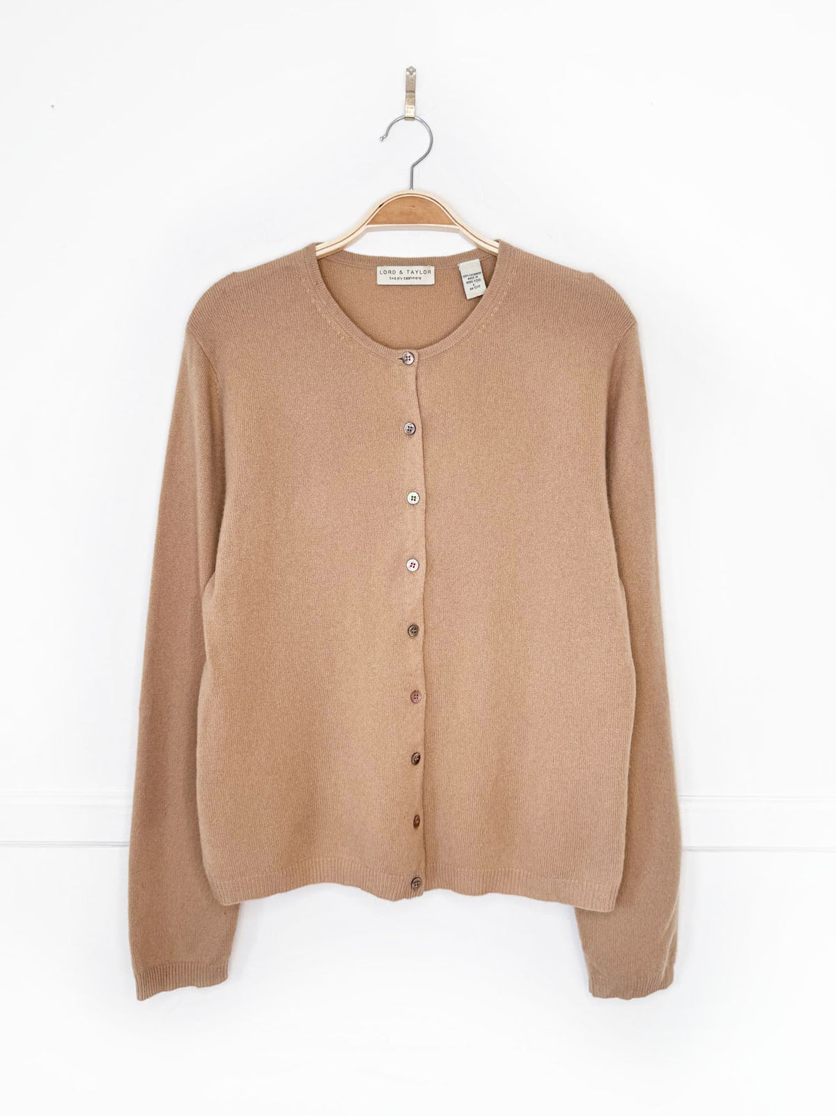 vintage lord & taylor 100% cashmere knit cardigan sweater