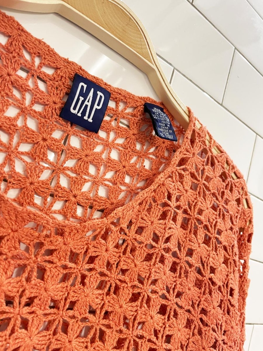 vintage 90s gap flower crochet knit top - good market thrift store