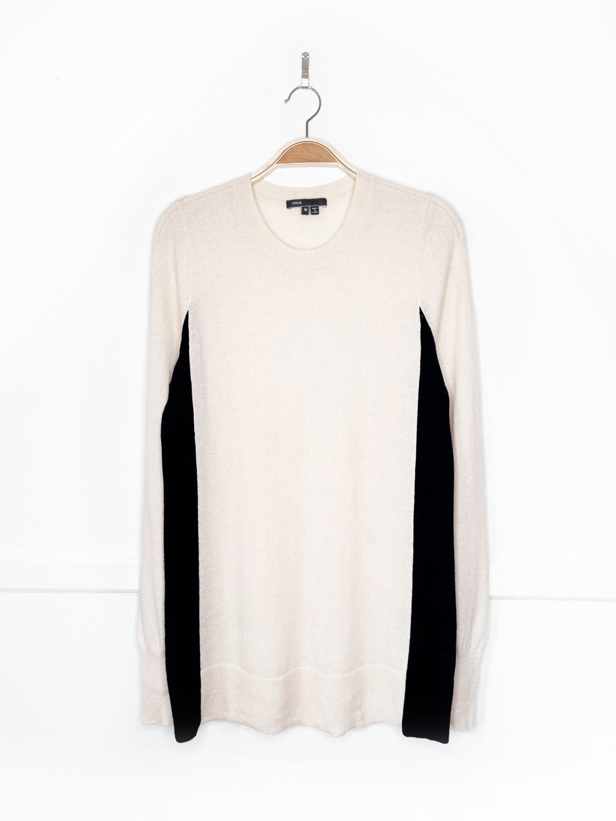 vince 100% cashmere knit two-tone sweater