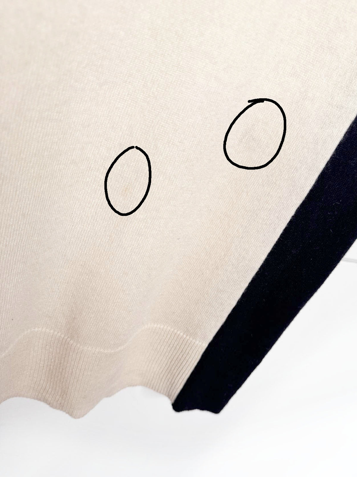 vince 100% cashmere knit two-tone sweater
