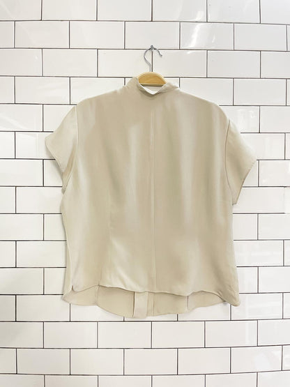 vintage 00s jones new york silk tuxedo blouse - good market thrift store