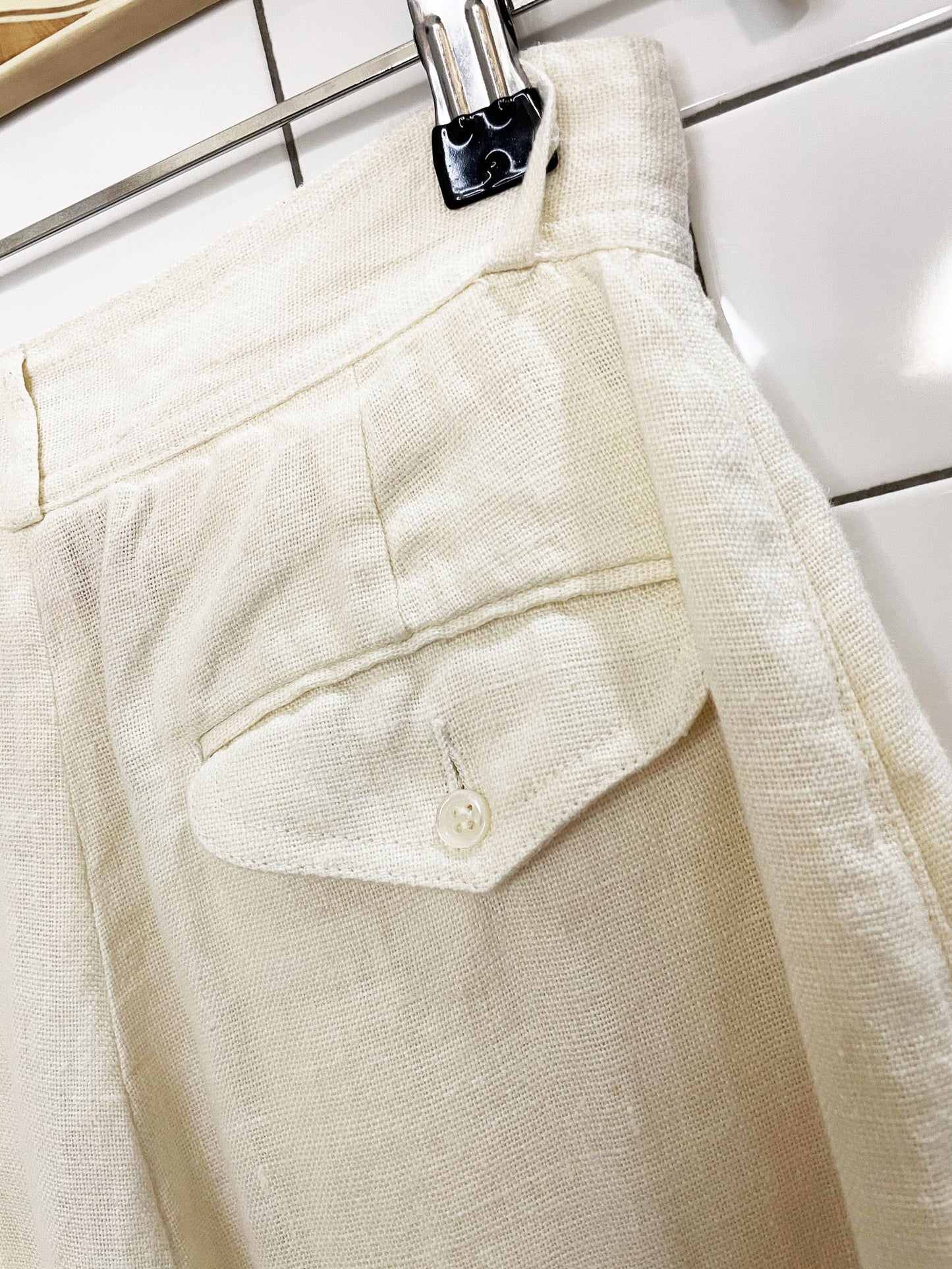 vintage liz claiborne 100% linen pleated pants