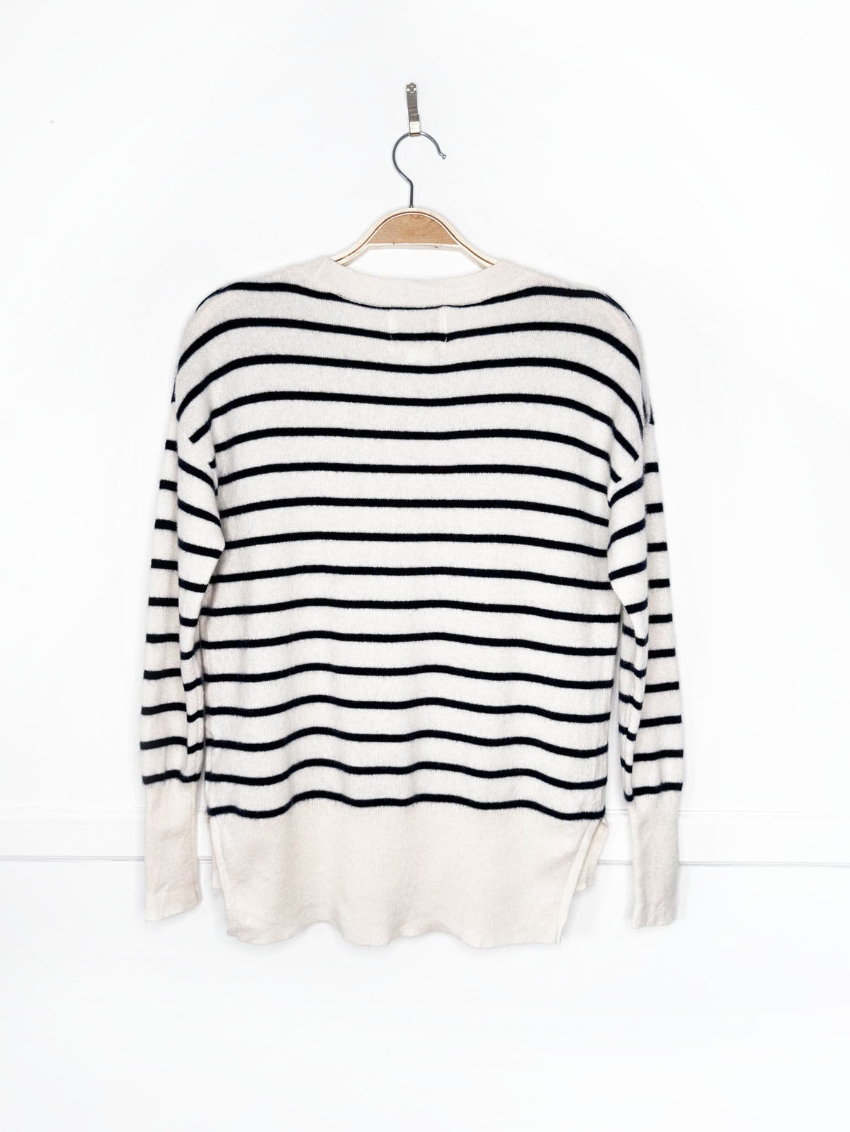 cynthia rowley 100% cashmere knit oversized striped sweater