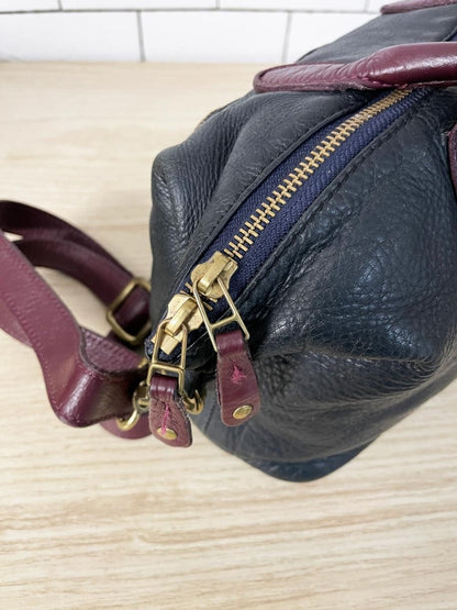 vintage roots top handle leather crossbody bag - good market thrift store