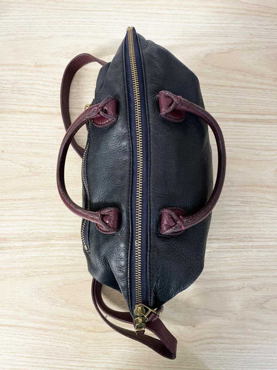 vintage roots top handle leather crossbody bag - good market thrift store