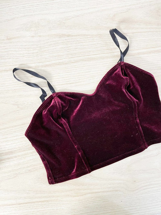 american apparel velvet bustier crop tank - good market thrift store