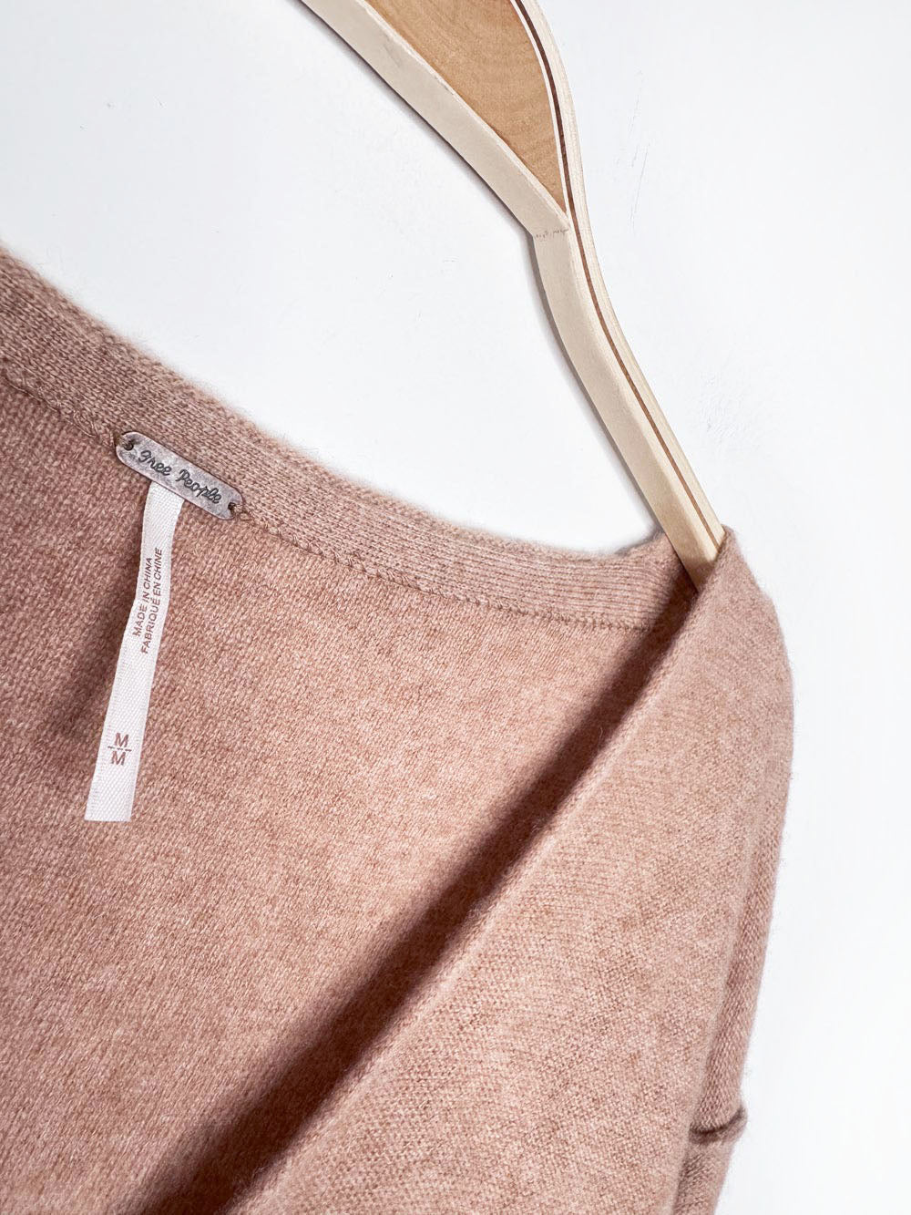 free people 100% cashmere knit oversized boxy v-neck sweater