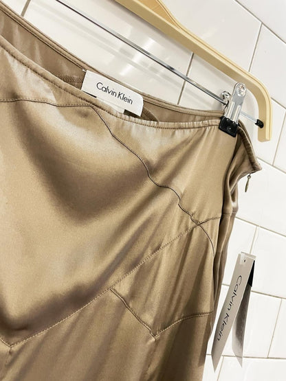 nwt calvin klein silk - blend tulip knee - length skirt - good market thrift store
