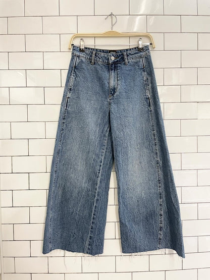UO bdg joey wide leg raw hem jeans - good market thrift store