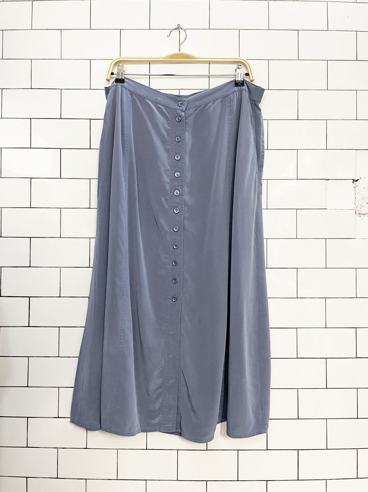 x2 vintage 100% silk nygard blouse + full button maxi skirt