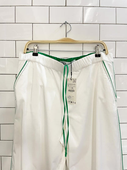 nwt zara satin stripe wide leg track pant - good market thrift store