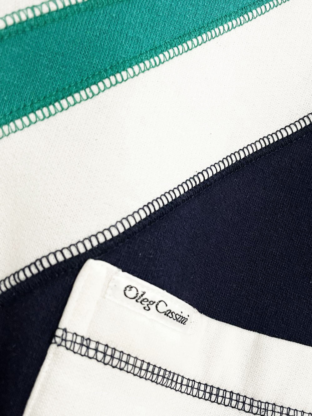 vintage 80s oleg cassini tennis prep colour block collared sweatshirt | made in USA