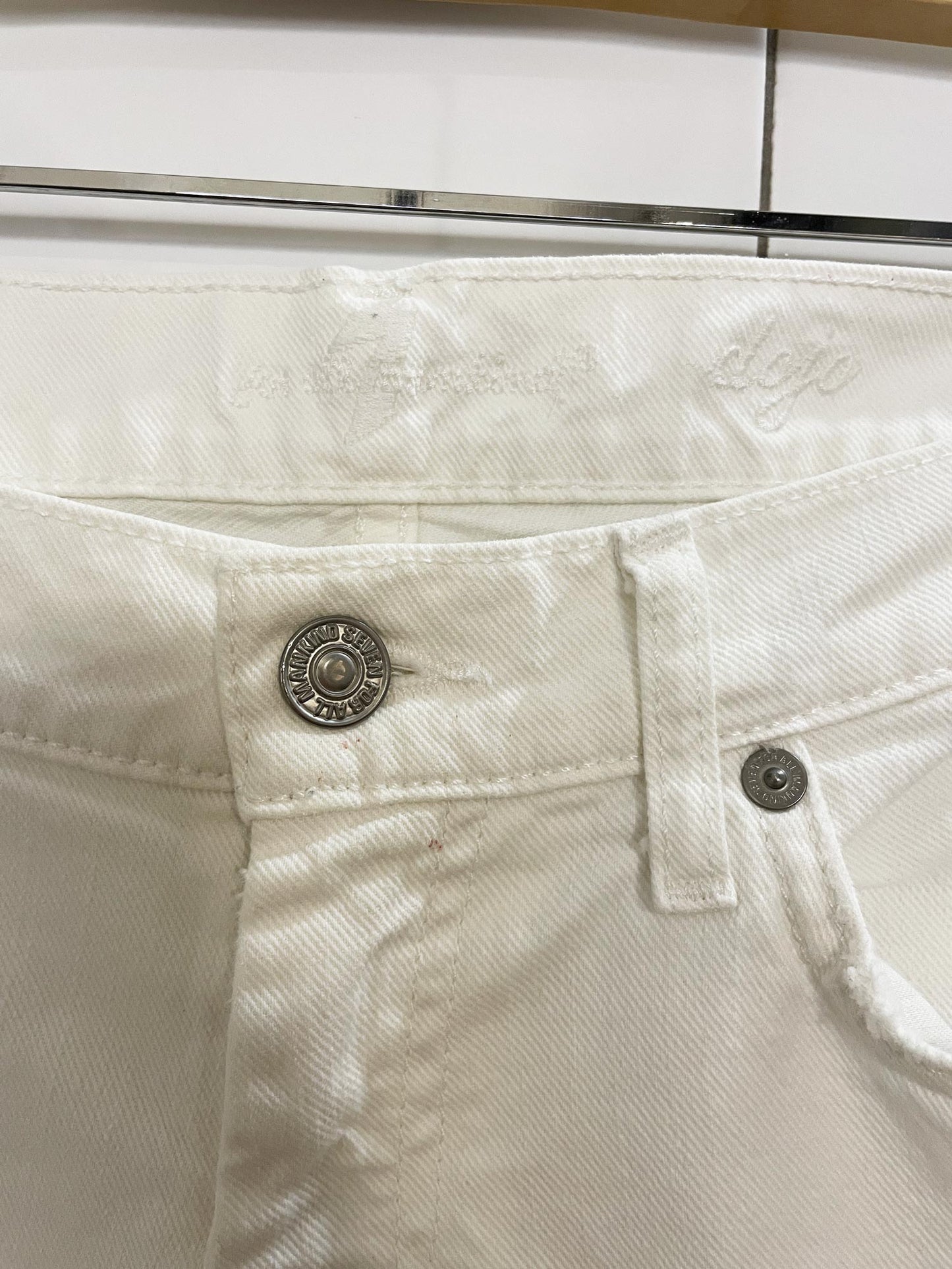 y2k 7 for all mankind dojo rhinestone low rise flare jeans | made in USA